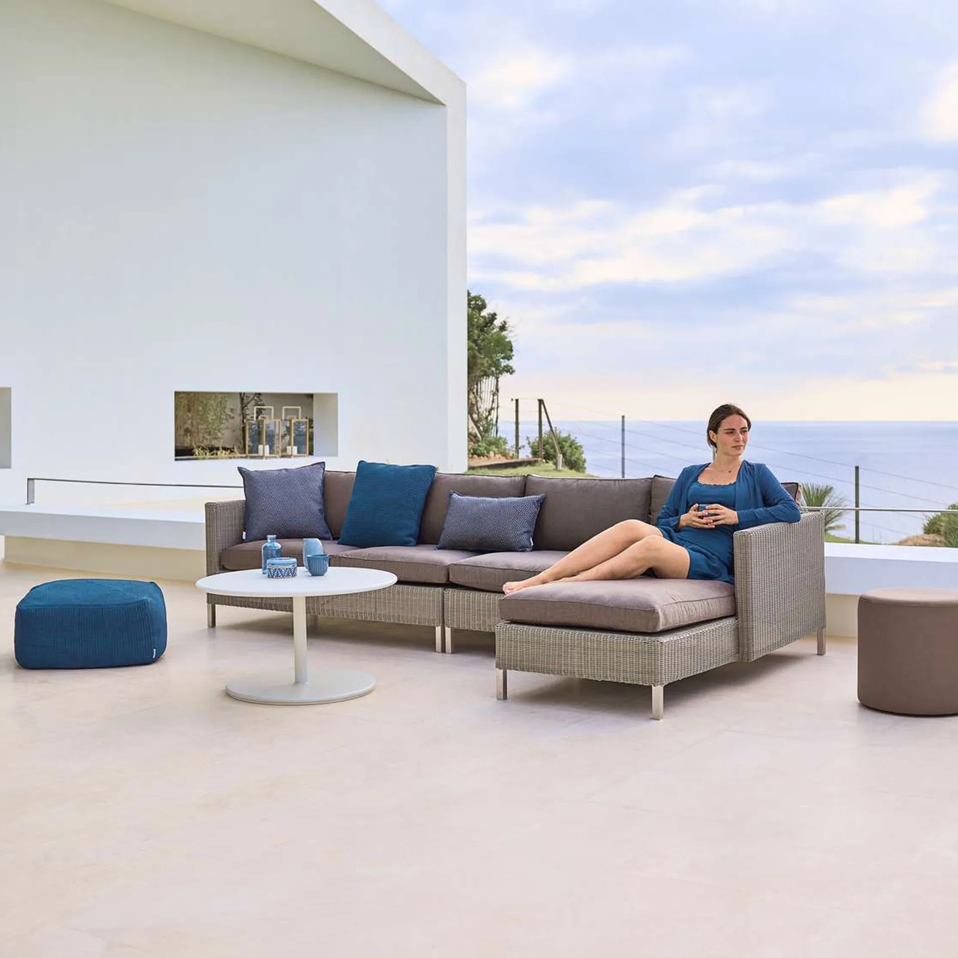 Connect modular sofa, 2-seater taupe, left Cane-line