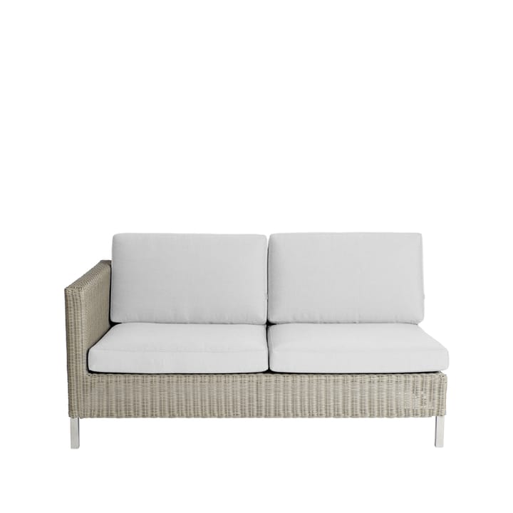 Connect modular sofa - 2-seater taupe, right, white cushions - Cane-line