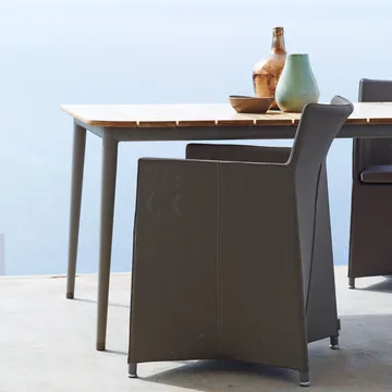 Core dining table teak 160x90x74 cm - Taupe tripod - Cane-line