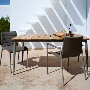 Core dining table teak 274x90x74 cm - Lava grey stand - Cane-line