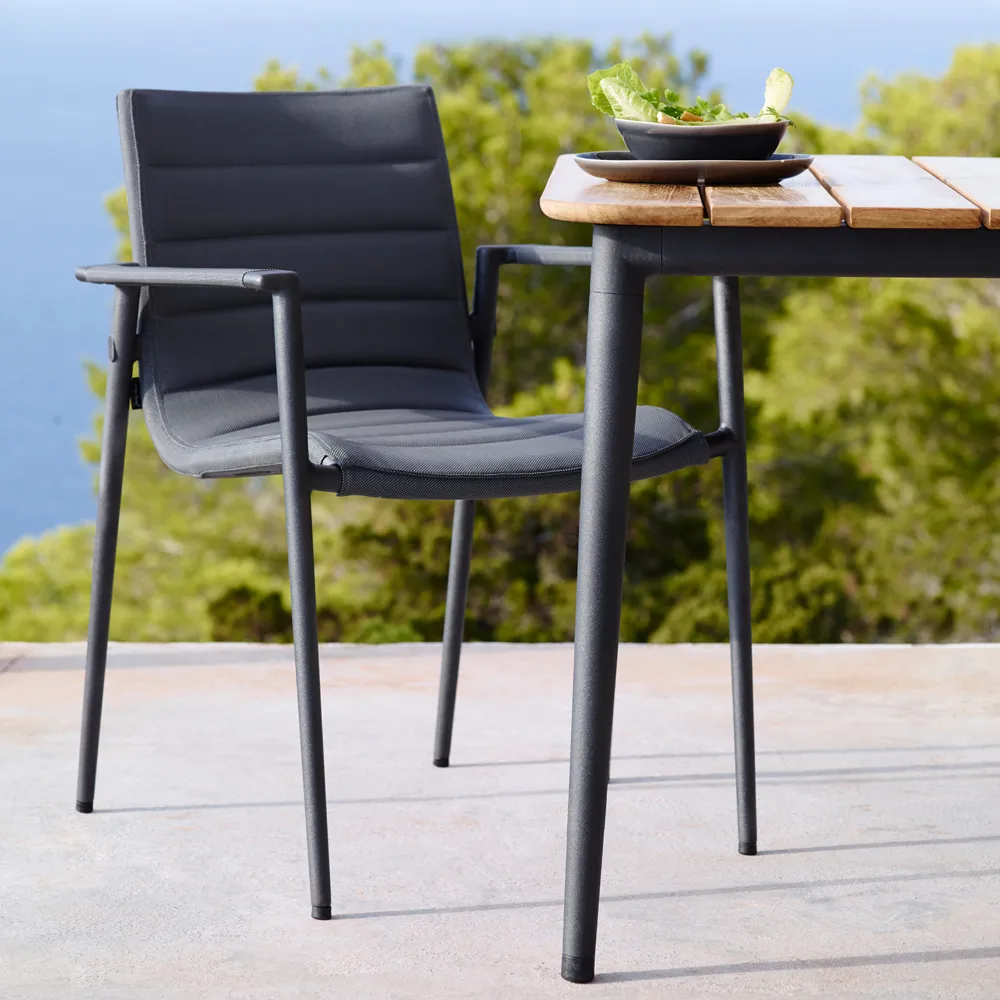 Core dining table teak 274x90x74 cm, Lava grey stand Cane-line