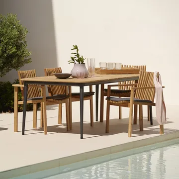 Core dining table teak 274x90x74 cm - Lava grey stand - Cane-line
