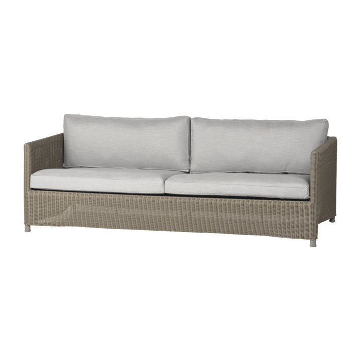 Diamond 3 seater sofa - Natural, caneline natté light grey - Cane-line