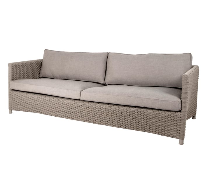 Diamond sofa 3-seater soft rope - Cane-Line Natté taupe - Cane-line