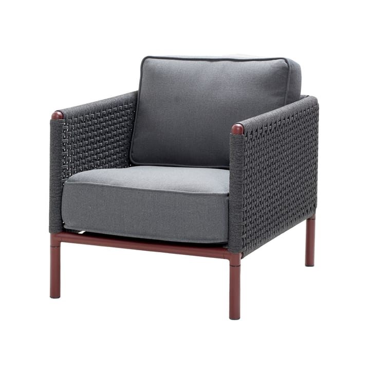 Encore lounge armhair - Cane-Line airtouch bordeaux/dark grey, incl. cushions - Cane-line