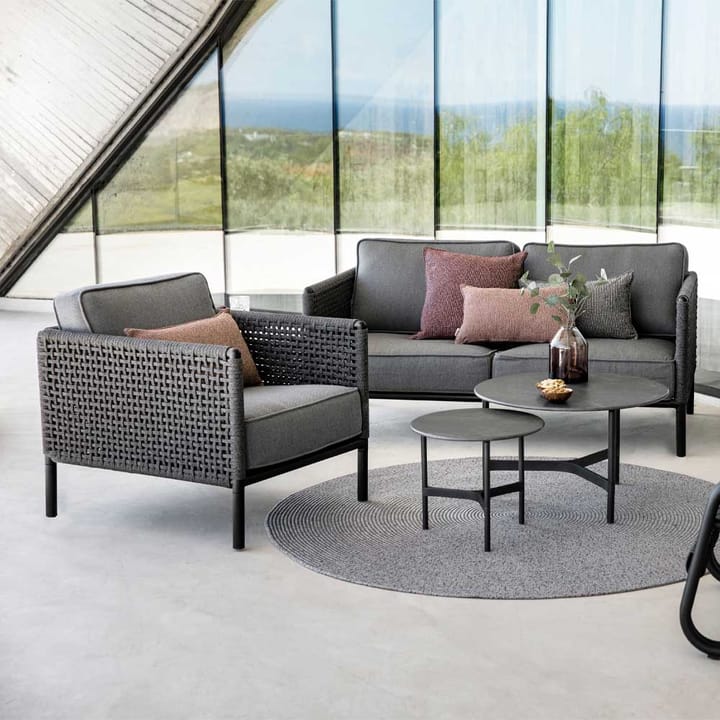 Encore lounge armhair - Cane-Line airtouch lava grey/dark grey, incl. cushions - Cane-line