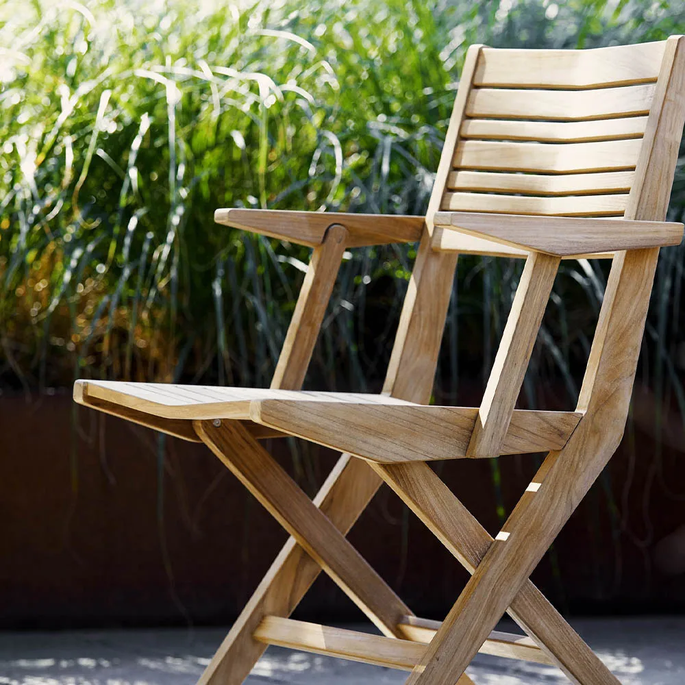 Flip folding chair, Teak Cane-line