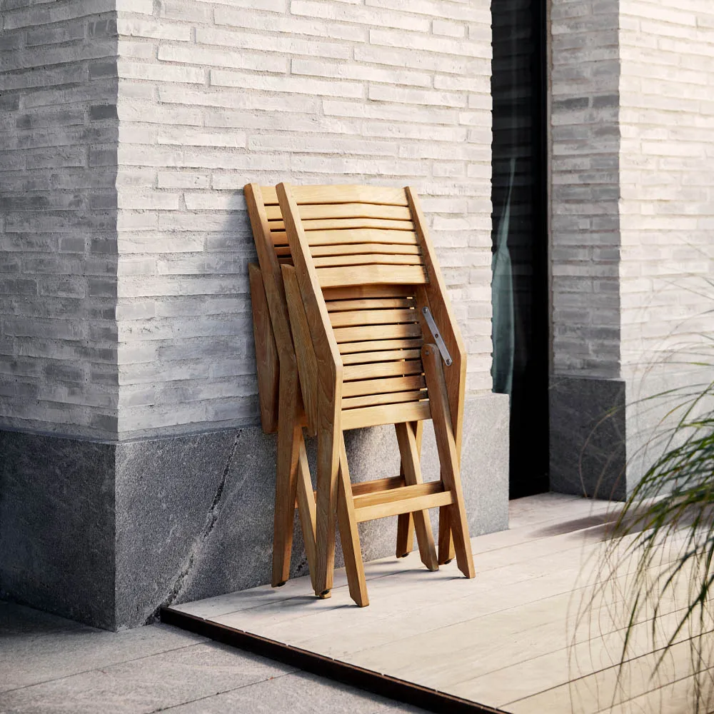 Flip folding chair, Teak Cane-line