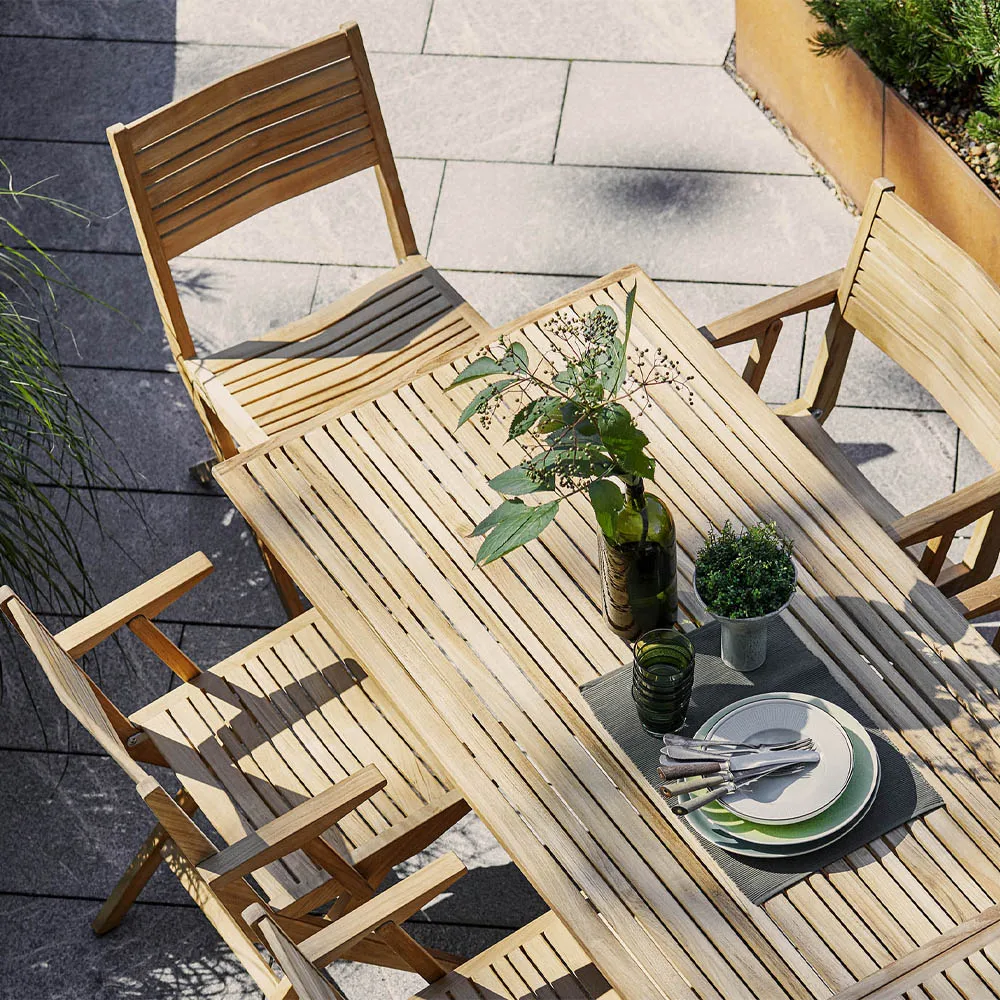Flip folding table 80x80x72.5 cm, Teak Cane-line