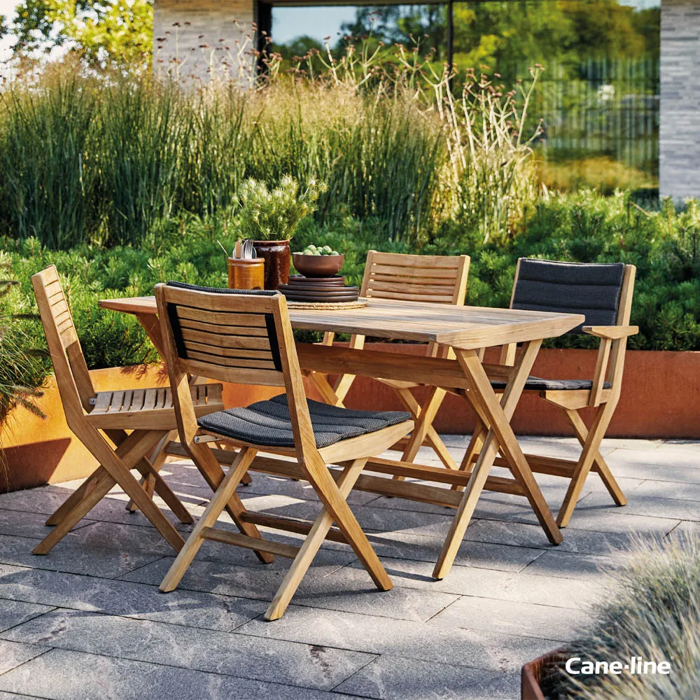 Flip folding table 80x80x72.5 cm, Teak Cane-line