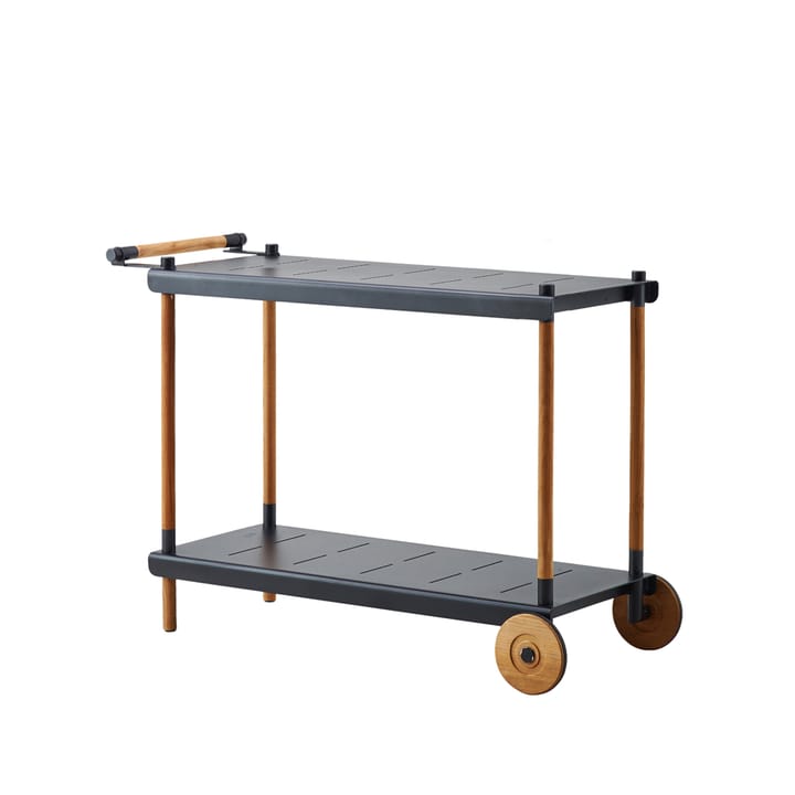 Frame serving trolley - Lava grey, teak stand - Cane-line