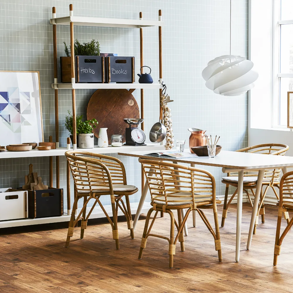 Frame shelving system, Lava grey, low, teak Cane-line