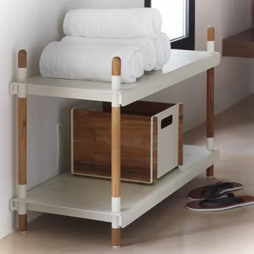 Frame shelving system - Lava grey, low, teak - Cane-line