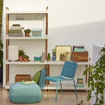 Frame shelving system - Lava grey, low, teak - Cane-line