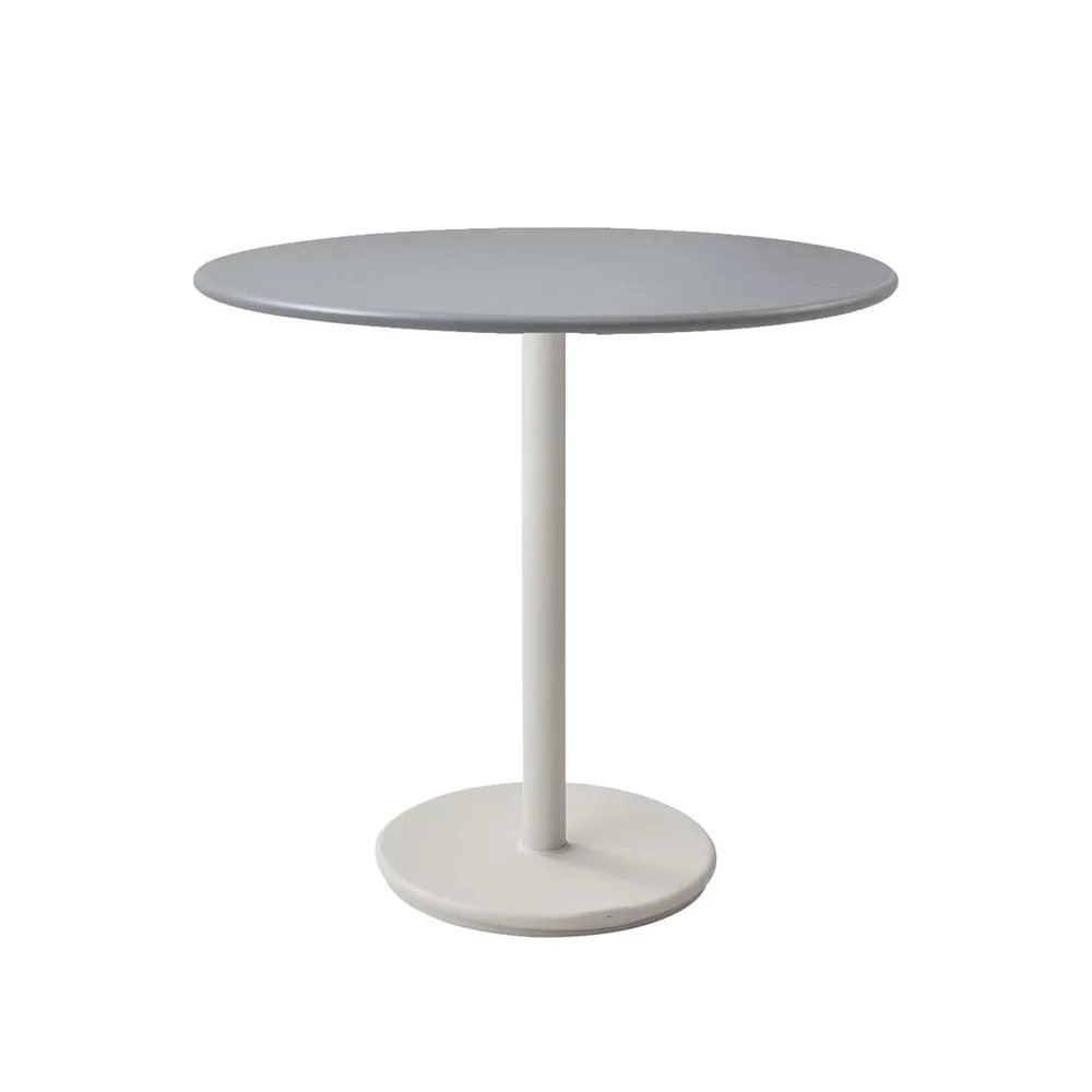 Cane-line Go coffee table o80 cm Light grey-white | Scandinavian Design | Garden tables | Grey