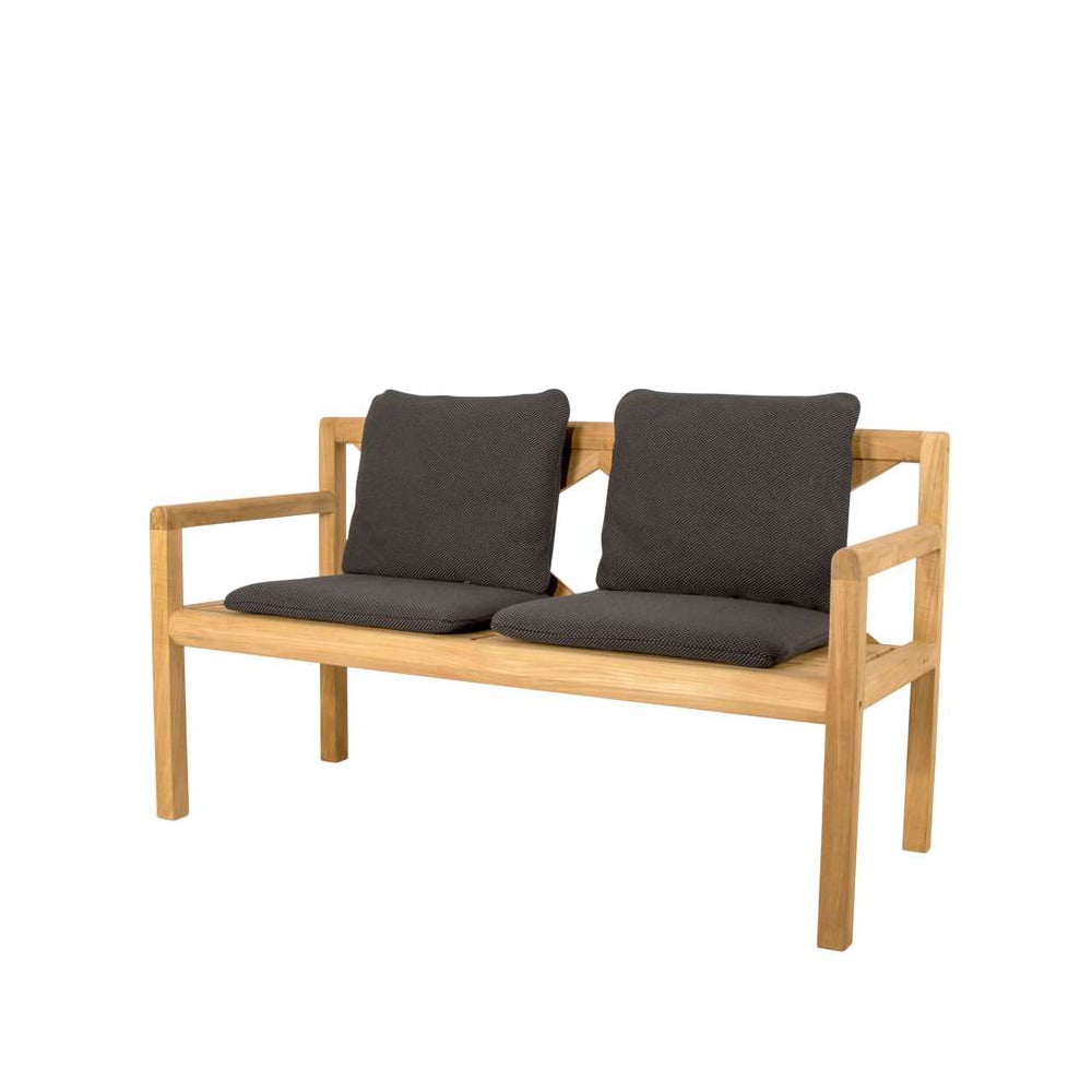 Cane-line Grace 2-seater bench Dark grey, teak | Scandinavian Design | Grey