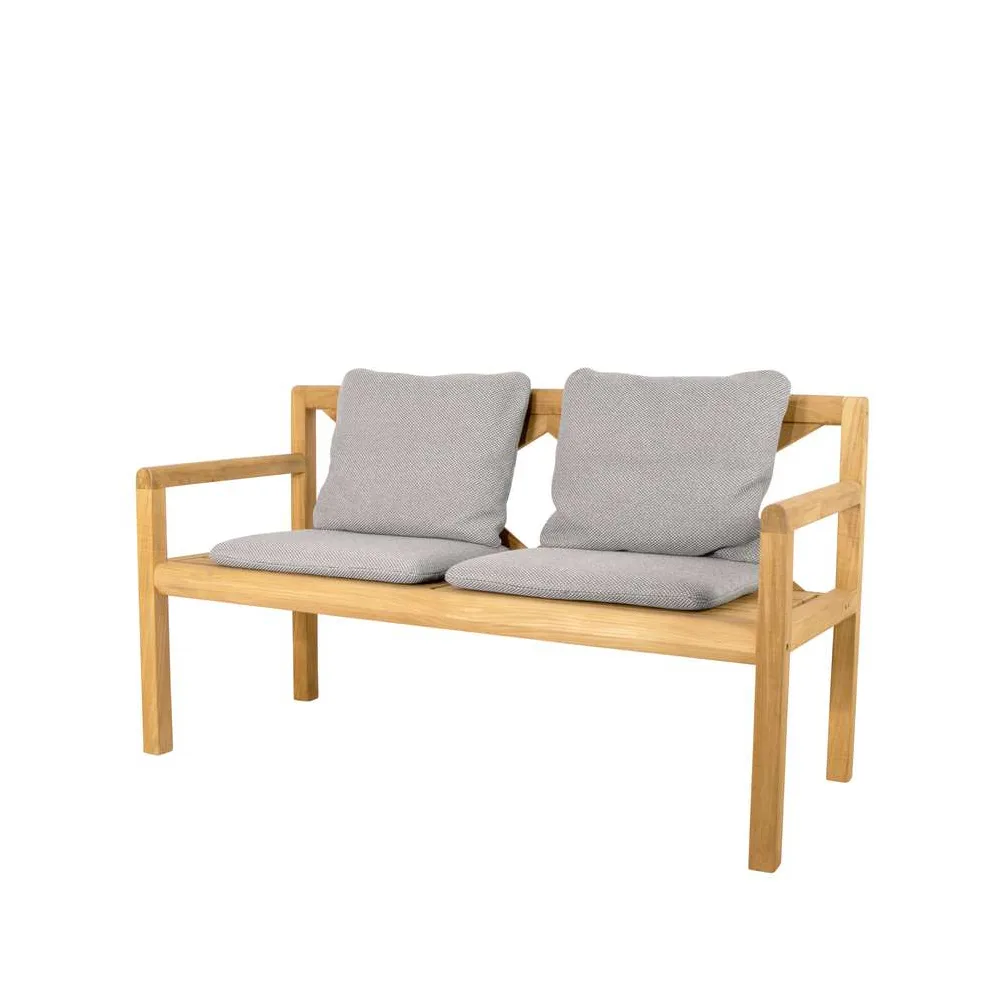 Cane-line Grace 2-seater bench Light grey, teak | Scandinavian Design | Grey
