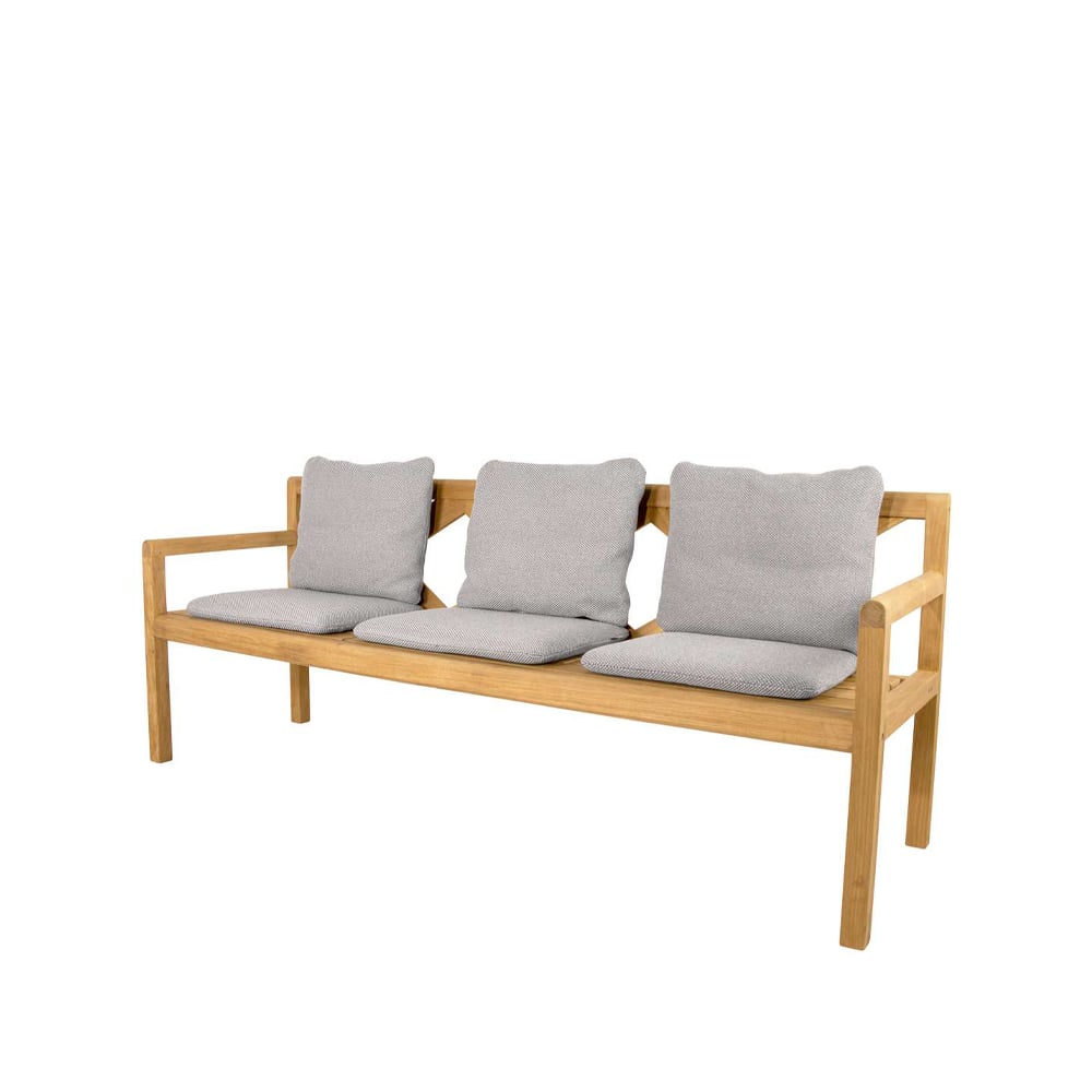 Cane-line Grace 3-seater bench Light grey, teak | Scandinavian Design | Grey