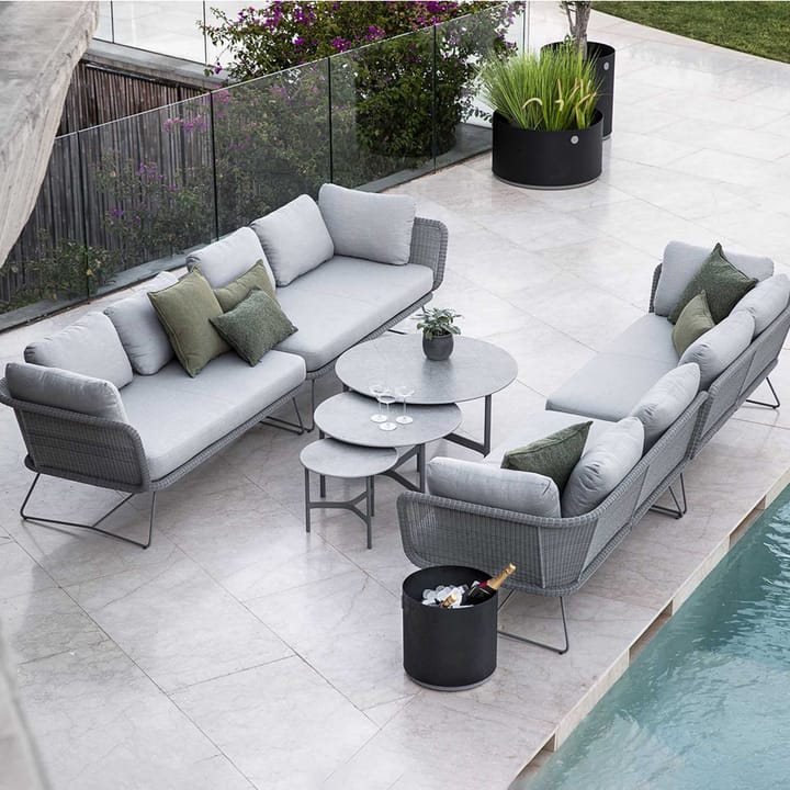 Horizon modular sofa - Cane-Line Natté grey-left-black frame - Cane-line