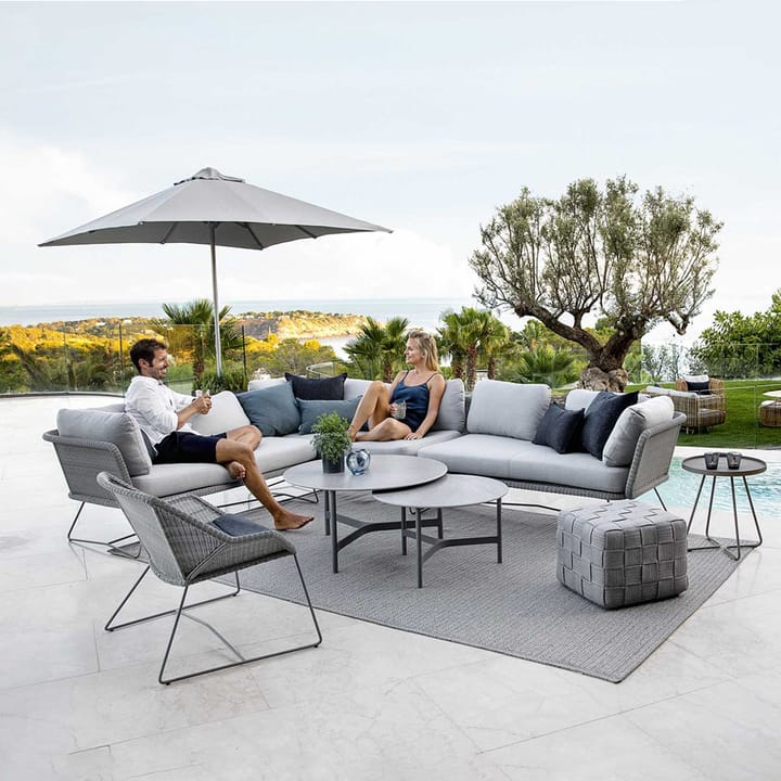 Horizon modular sofa - Cane-Line Natté grey-left-black frame - Cane-line