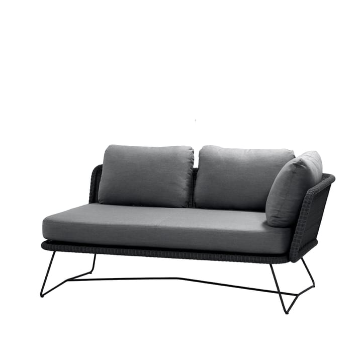 Horizon modular sofa - Cane-Line Natté grey-left-black frame - Cane-line