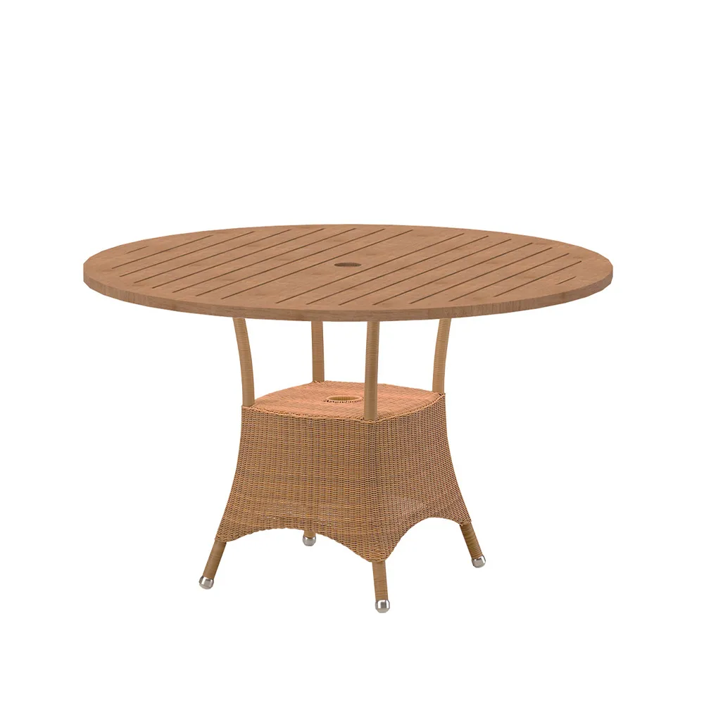 Lansing dining table Ø120 cm, Teak weave natural Cane-line