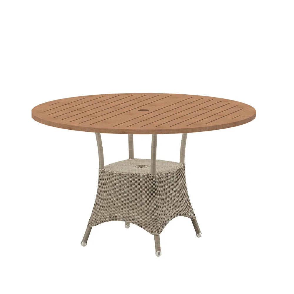 Lansing dining table Ø120 cm, Teak-weave taupe Cane-line
