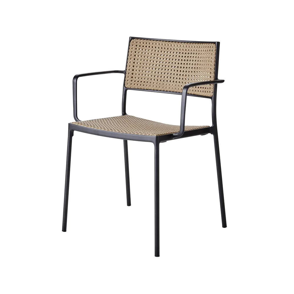 Cane-line Less armchair Natural-lava grey frame | Scandinavian Design | Garden chairs | Beige