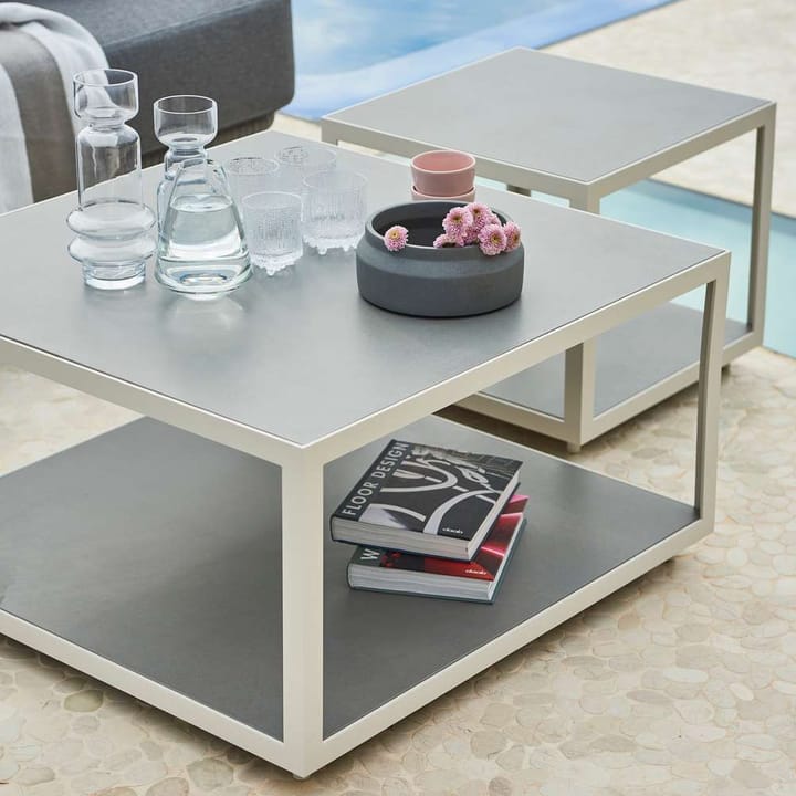 Level coffee table ceramic 79x79 cm - Light grey-lava grey - Cane-line
