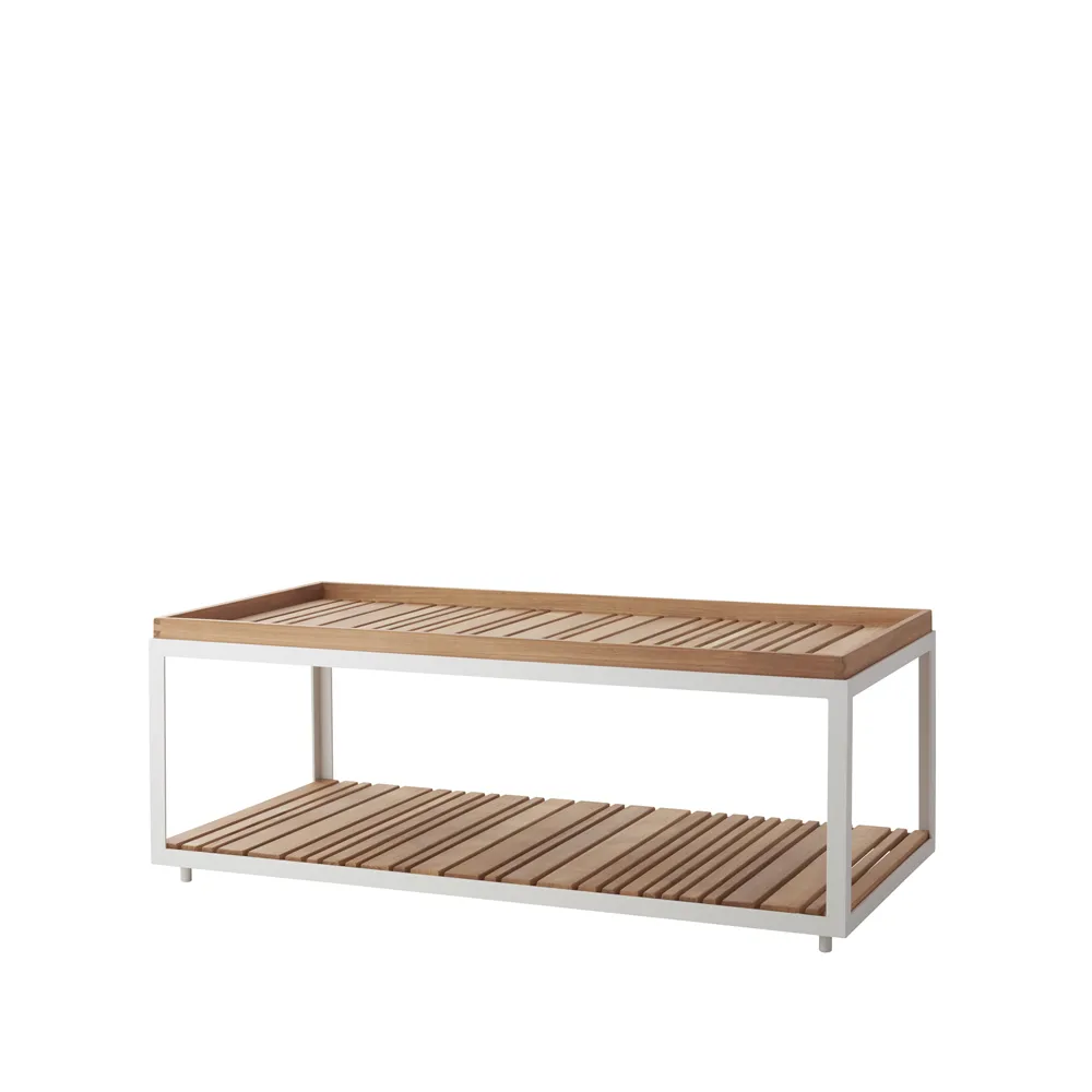 Cane-line Level coffee table teak 62x122 cm White | Scandinavian Design | Garden tables | Brown