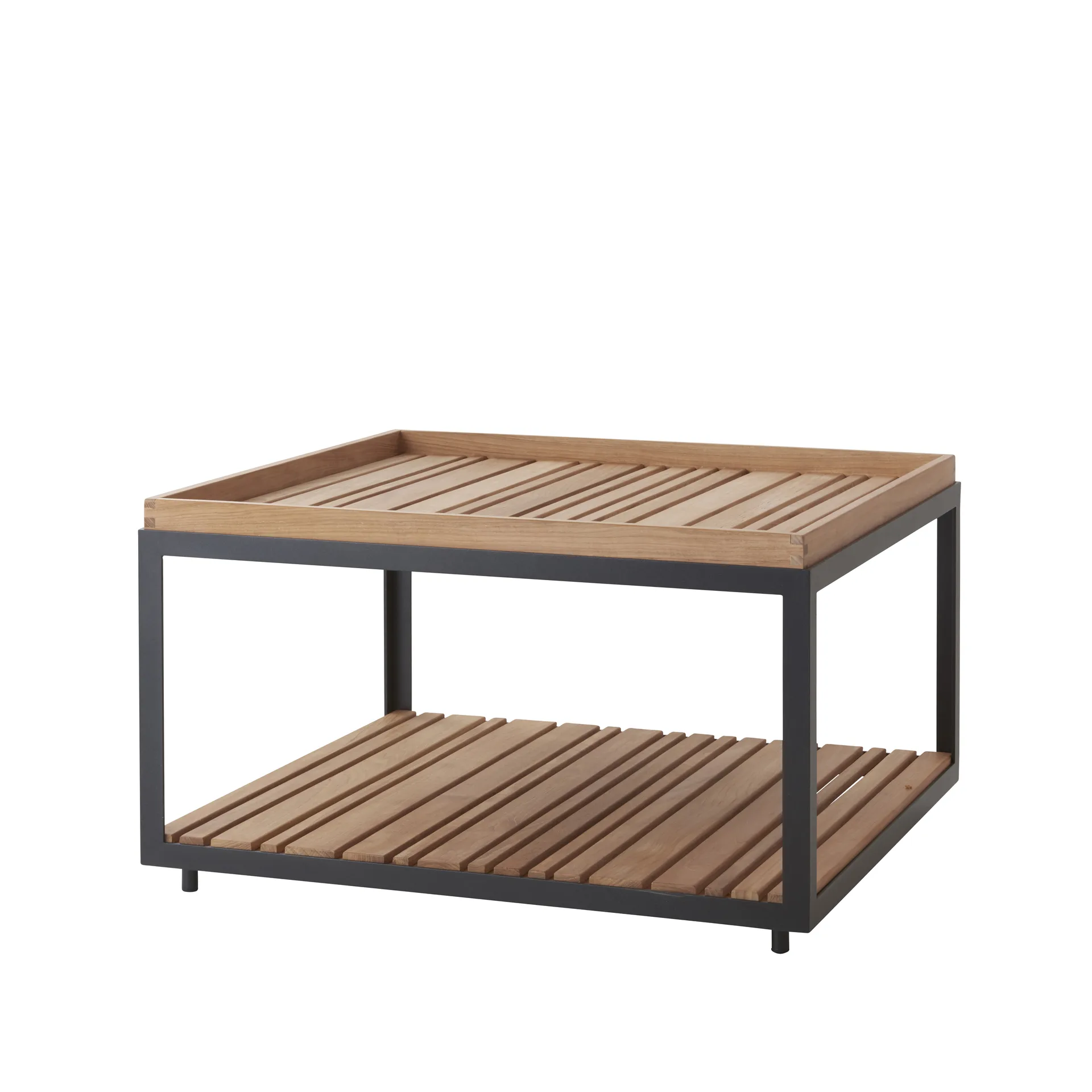 Level coffee table teak 79x79 cm, Lava grey Cane-line