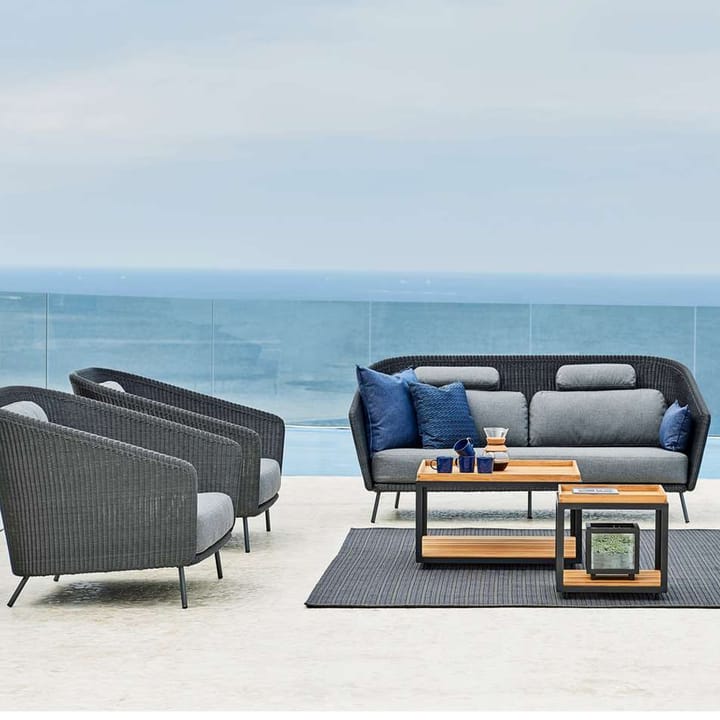 Level coffee table teak 79x79 cm, Lava grey Cane-line