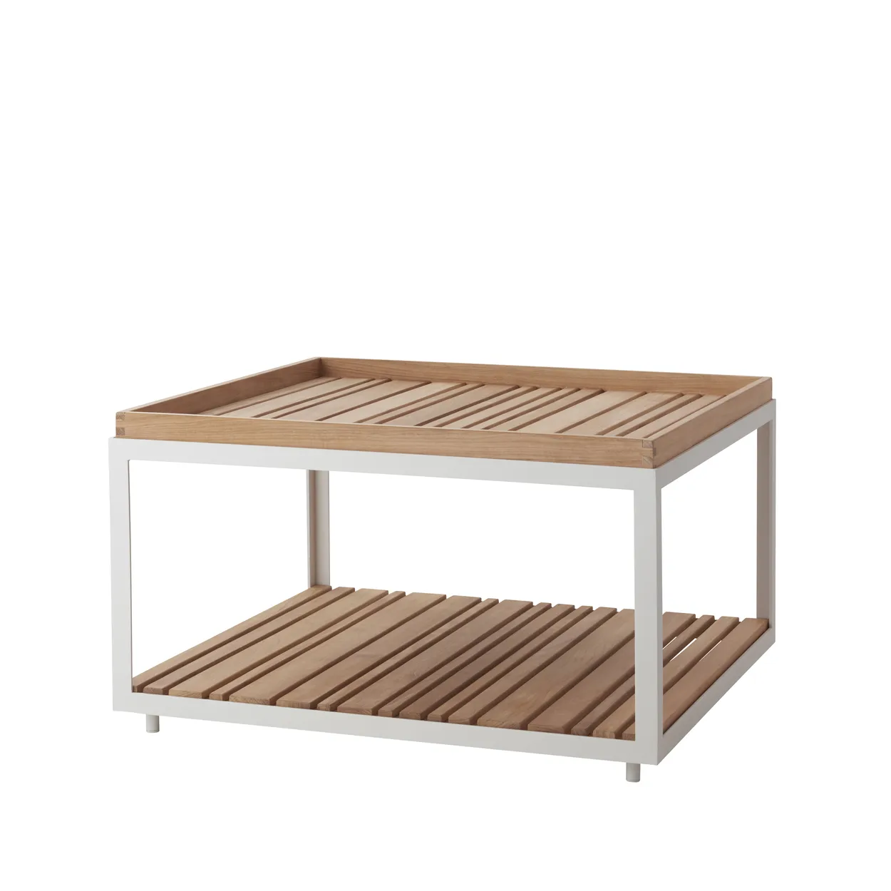 Cane-line Level coffee table teak 79x79 cm White | Scandinavian Design | Garden tables | Brown