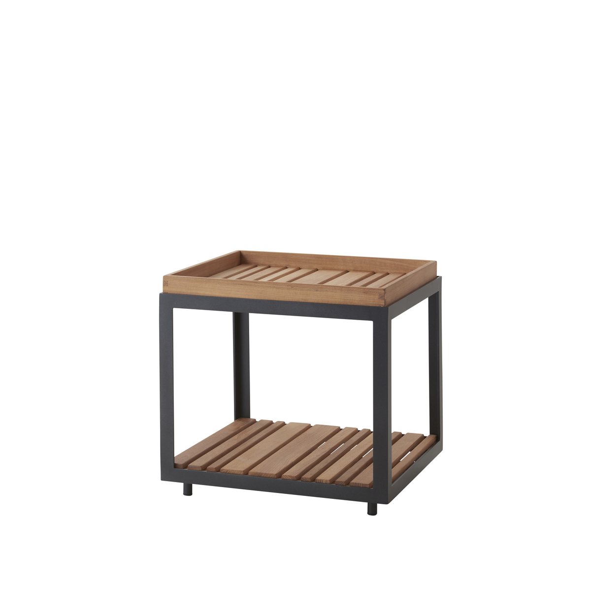 Cane-line Level side table Teak-lava grey stand | Scandinavian Design | Garden tables | Brown