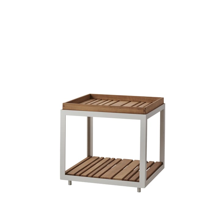 Level side table - Teak, white frame - Cane-line