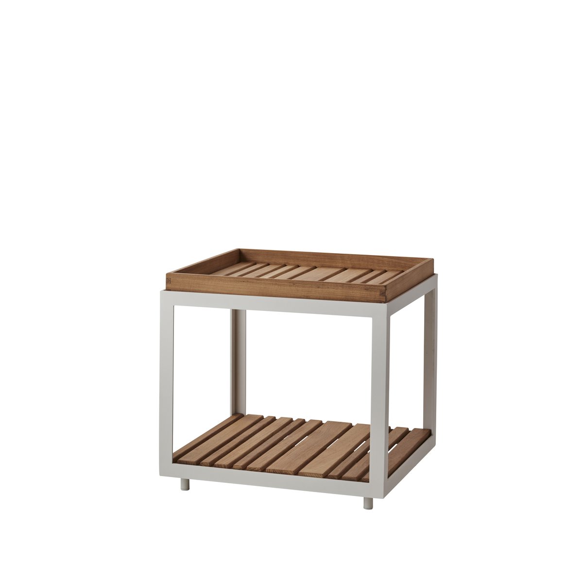 Cane-line Level side table Teak, white frame | Scandinavian Design | Garden tables | Brown