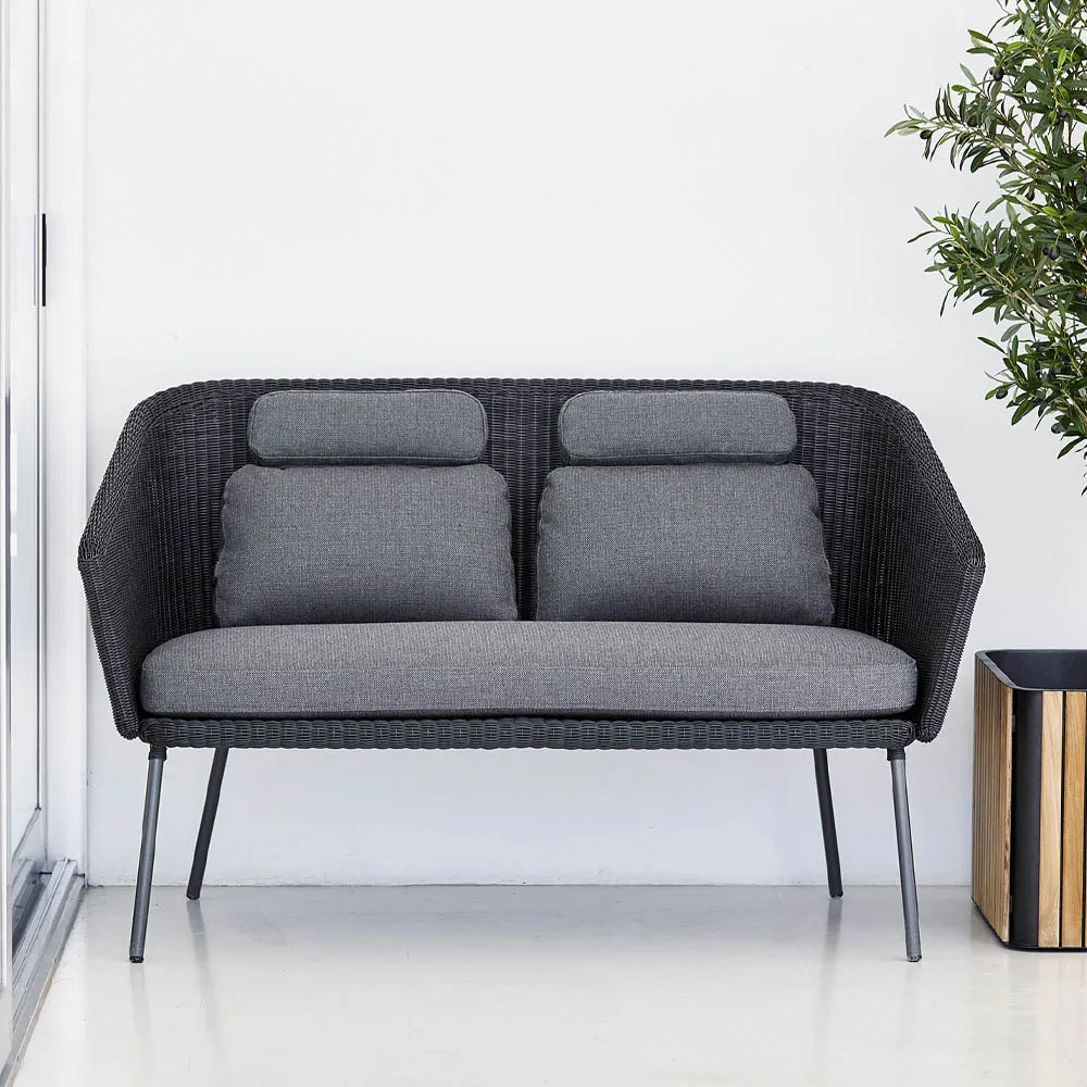 Mega bench, Graphic, incl. grey cushions Cane-line