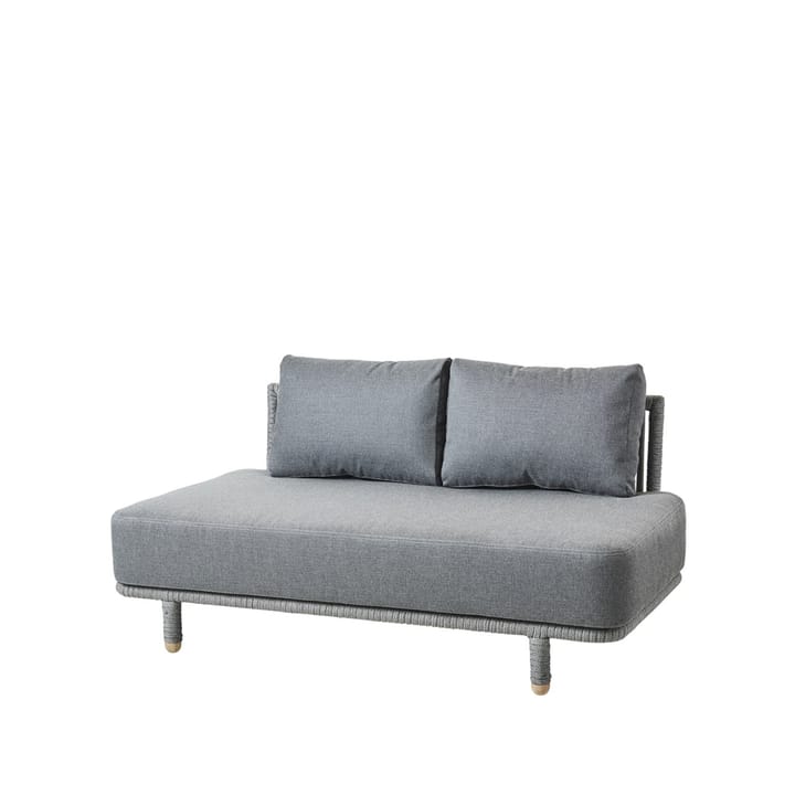 Moments modular sofa - 2-seater grey, middle, Cane-Line soft rope - Cane-line