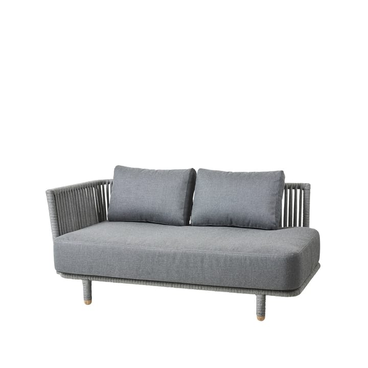Moments modular sofa - 2-seater grey, right, Cane-Line soft rope - Cane-line