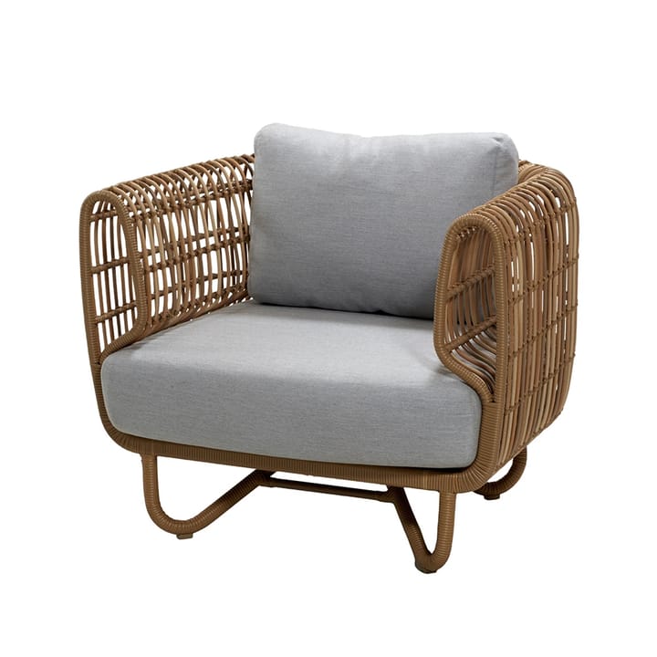 Nest lounge armchair weave - Natural, Cane-Line Natté light grey - Cane-line