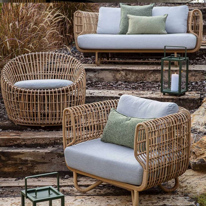 Nest lounge armchair weave - Natural, Cane-Line Natté light grey - Cane-line