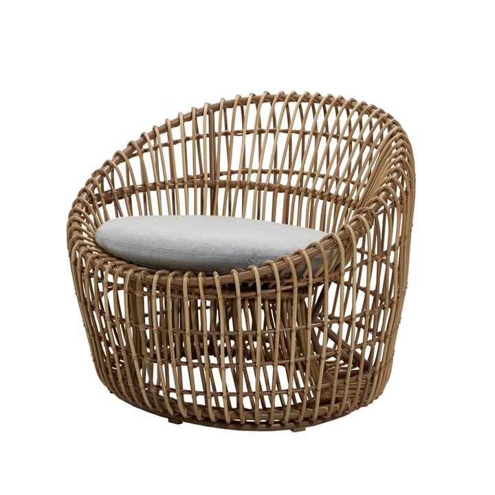 Nest Round armchair - Cane-Line Natté light grey, rattan - Cane-line
