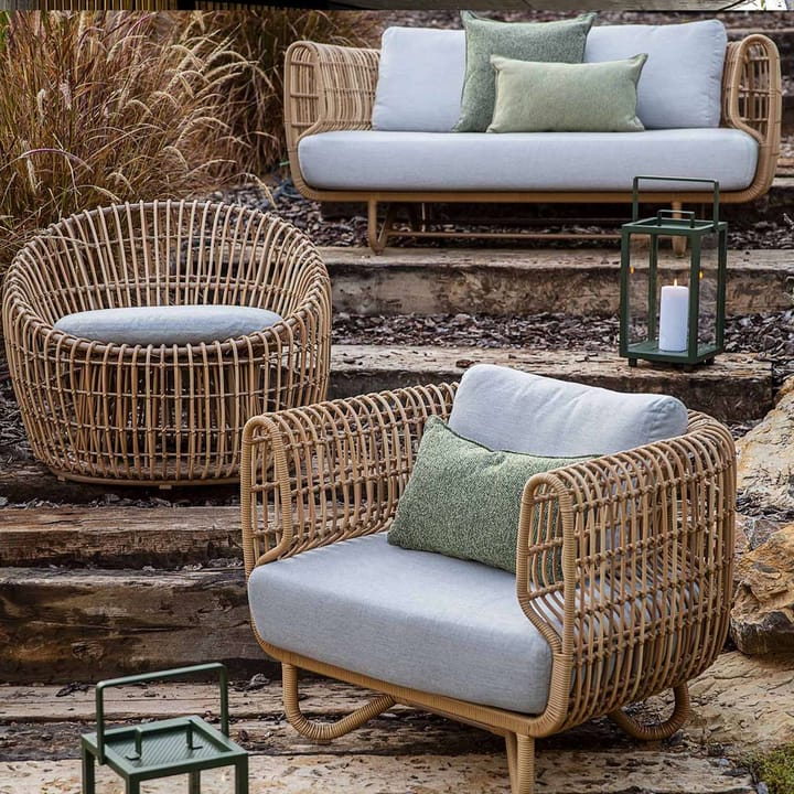 Nest Round armchair - Cane-Line Natté light grey, rattan - Cane-line