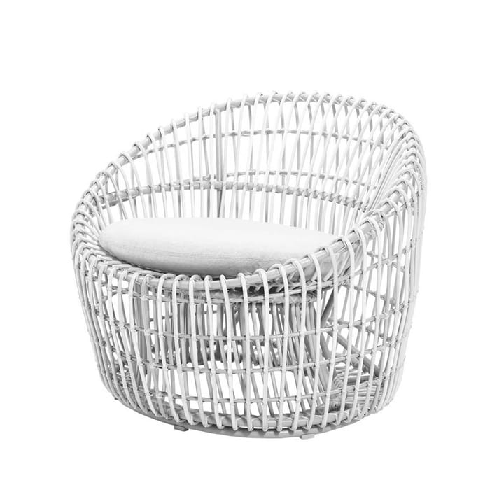 Nest Round armchair - Cane-Line Natté white, white rattan - Cane-line
