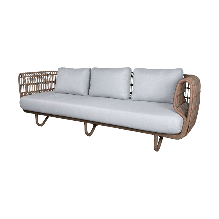 Nest sofa 3-seater weave - Natural, Cane-Line Natté light grey - Cane-line