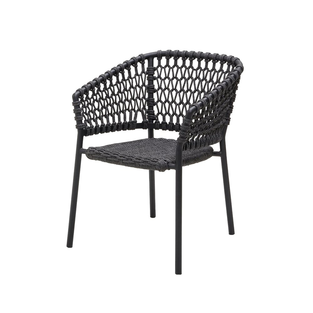 Cane-line Ocean armchair soft rope Dark grey | Scandinavian Design | Garden chairs | Grey