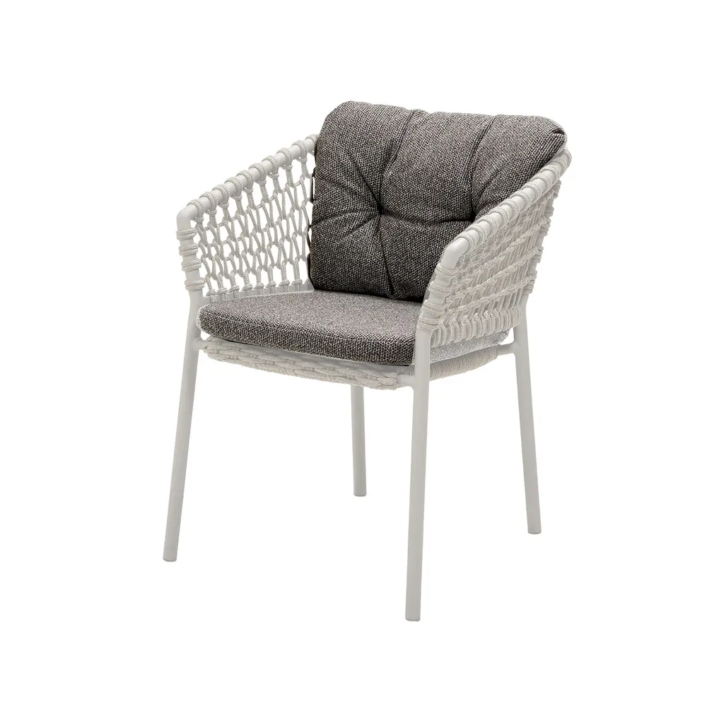 Ocean/Basket/Moments cushion set chair, Wove dark grey Cane-line