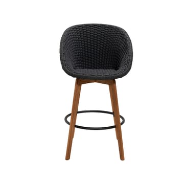 Peacock barstool - Dark grey, teak legs - Cane-line