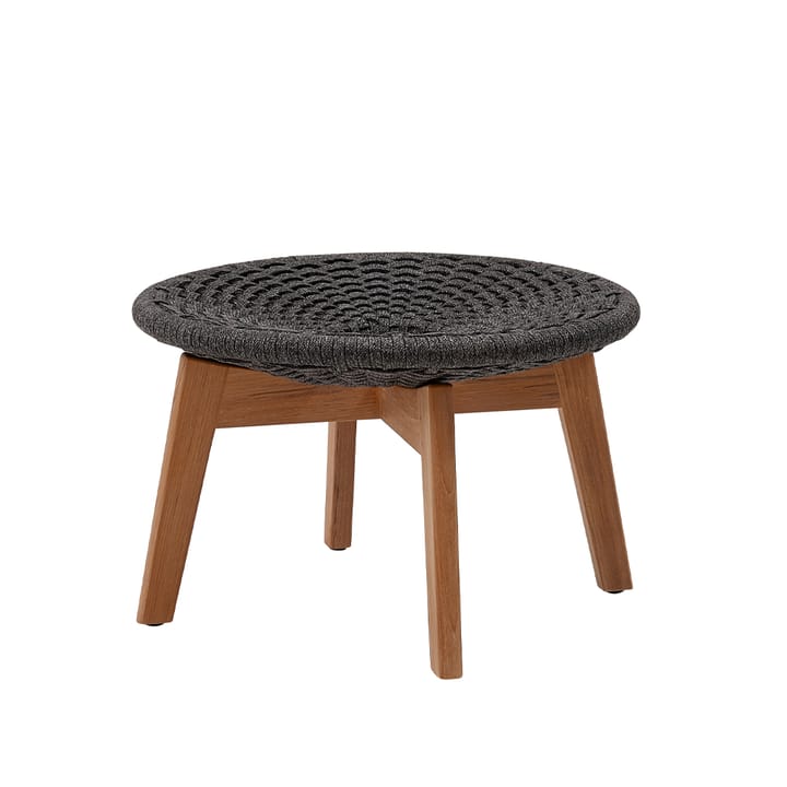 Peacock footstool - Dark grey, rope, teak legs - Cane-line