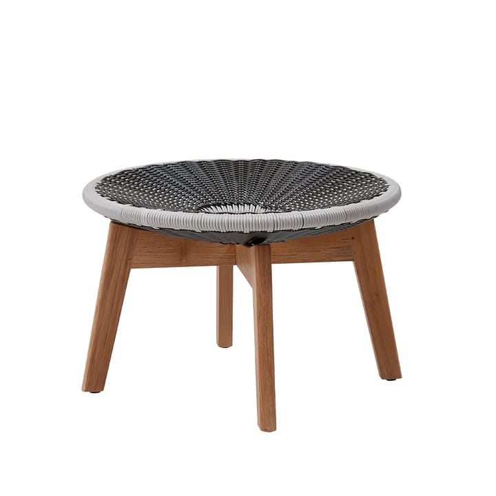 Peacock footstool - Grey/light grey, weave, teak legs - Cane-line